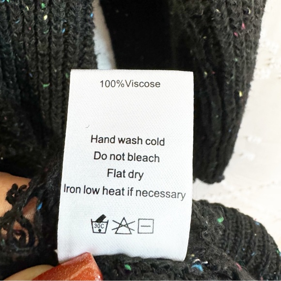 🥈 398. Ninexis NWT Black Speckled Distressed Sweater Dress – Size 3X - Picture 8 of 10